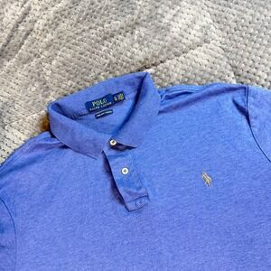 Polo Ralph Lauren Men Blue Heather Pima Soft Touch Polo Shirt XL Classic Fit